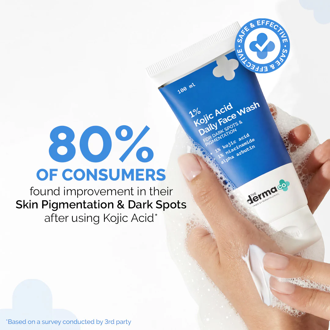 1% Kojic Acid Face Wash with Niacinamide & Alpha Arbutin For Dark Spots & Pigmentation - 100ml (Pack of 2) - Image 3