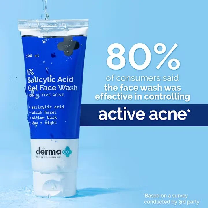 1% Salicylic Acid Gel Face Wash with Salicylic Acid & Witch Hazel - 100ml (Pack of 2) - Image 3