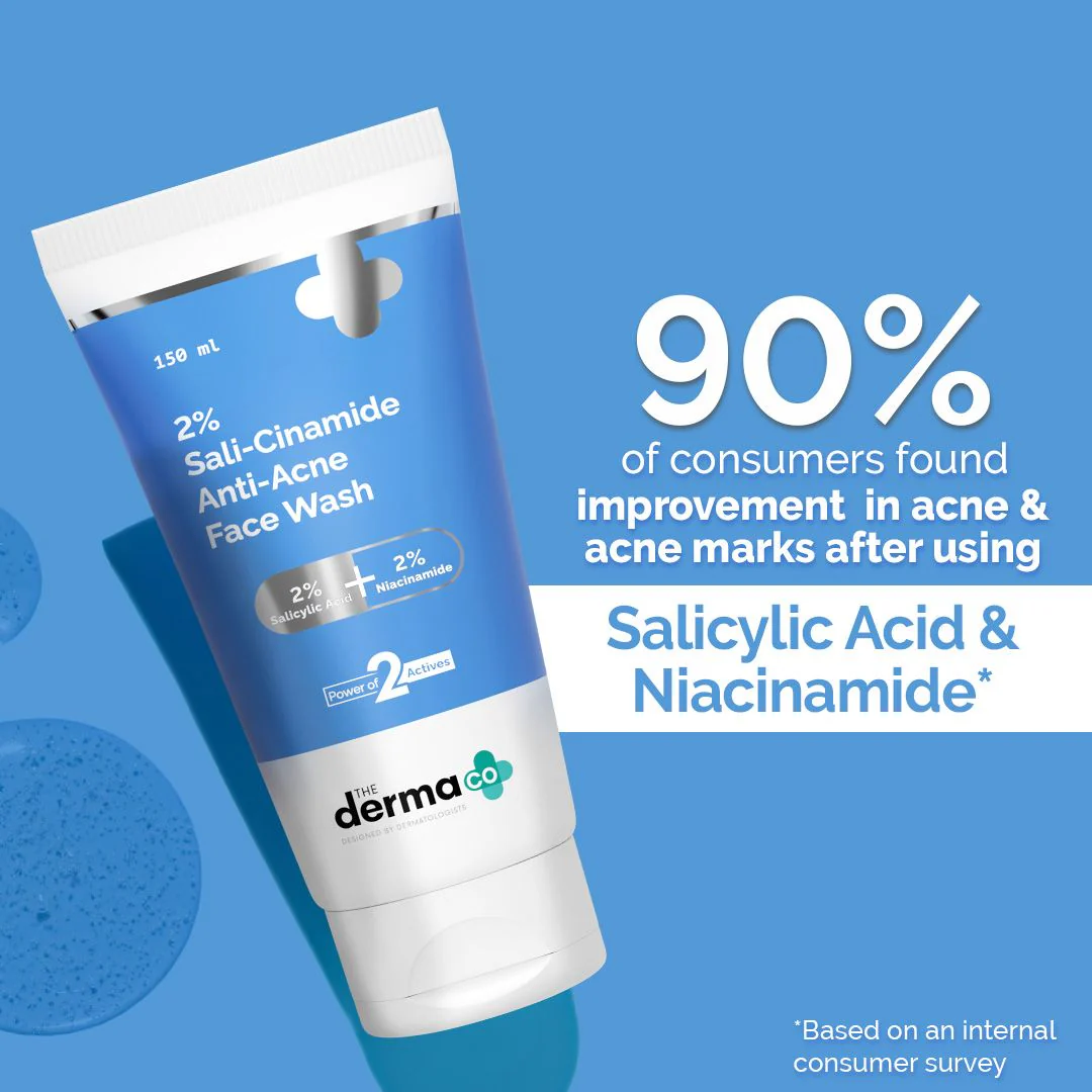 2% Sali-Cinamide Anti-Acne Face Wash with 2% Salicylic Acid & 2% Niacinamide - 150ml - Image 3