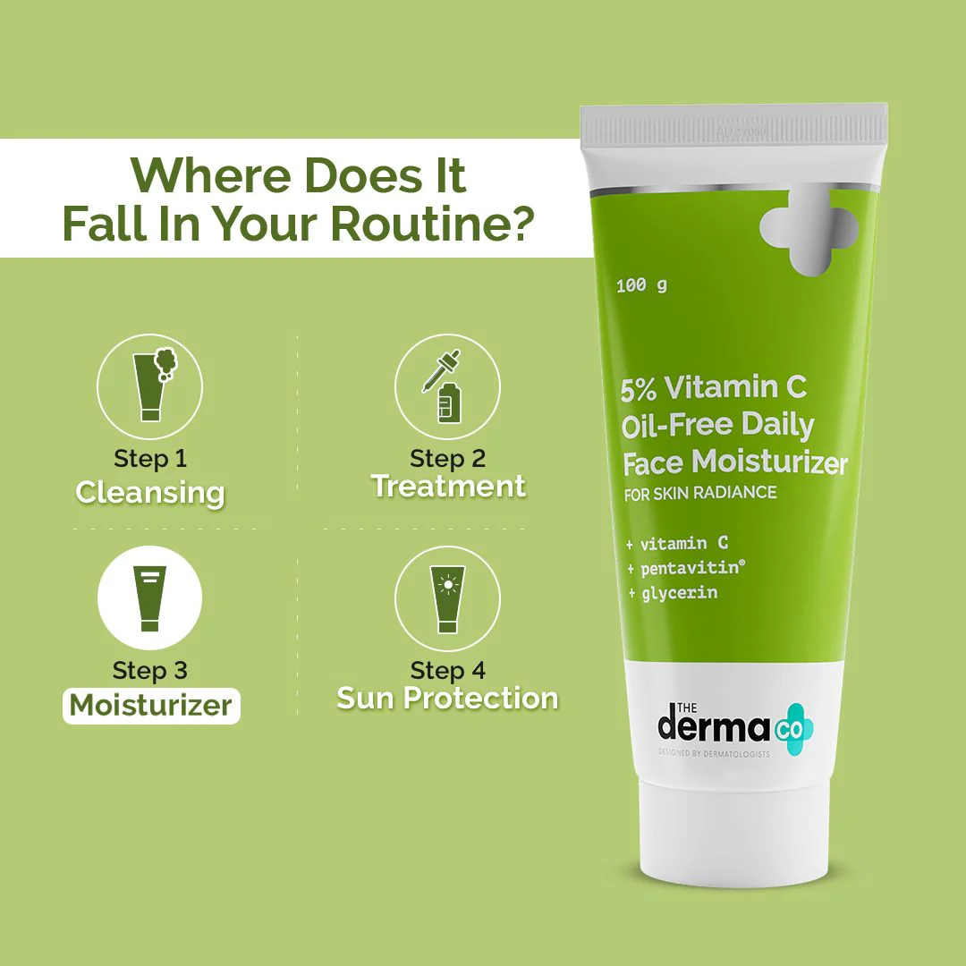 5% Vitamin C Oil-Free Daily Face Moisturizer for Skin Radiance - 100g - Image 4