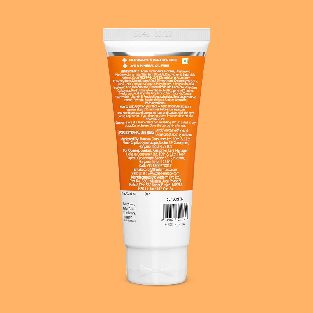 1% Hyaluronic Long Lasting Sunscreen SPF 50 & PA++++ with Hyaluronic Acid & Vitamin E  for Upto 6-Hour Sun Protection- 50 g - Image 11